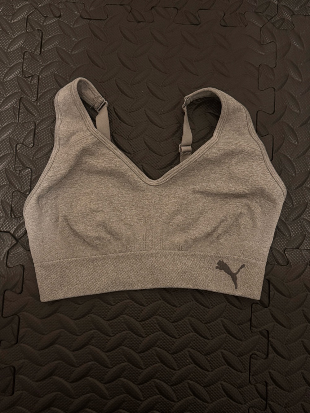 Puma Gray Seamless Racerback Sports Bra